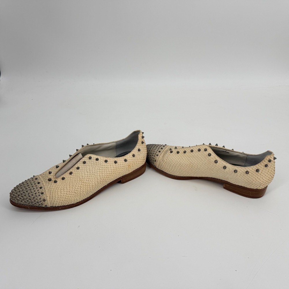 Zadig & Voltaire Cream Studded Slip-On Loafers - Picture 10 of 14